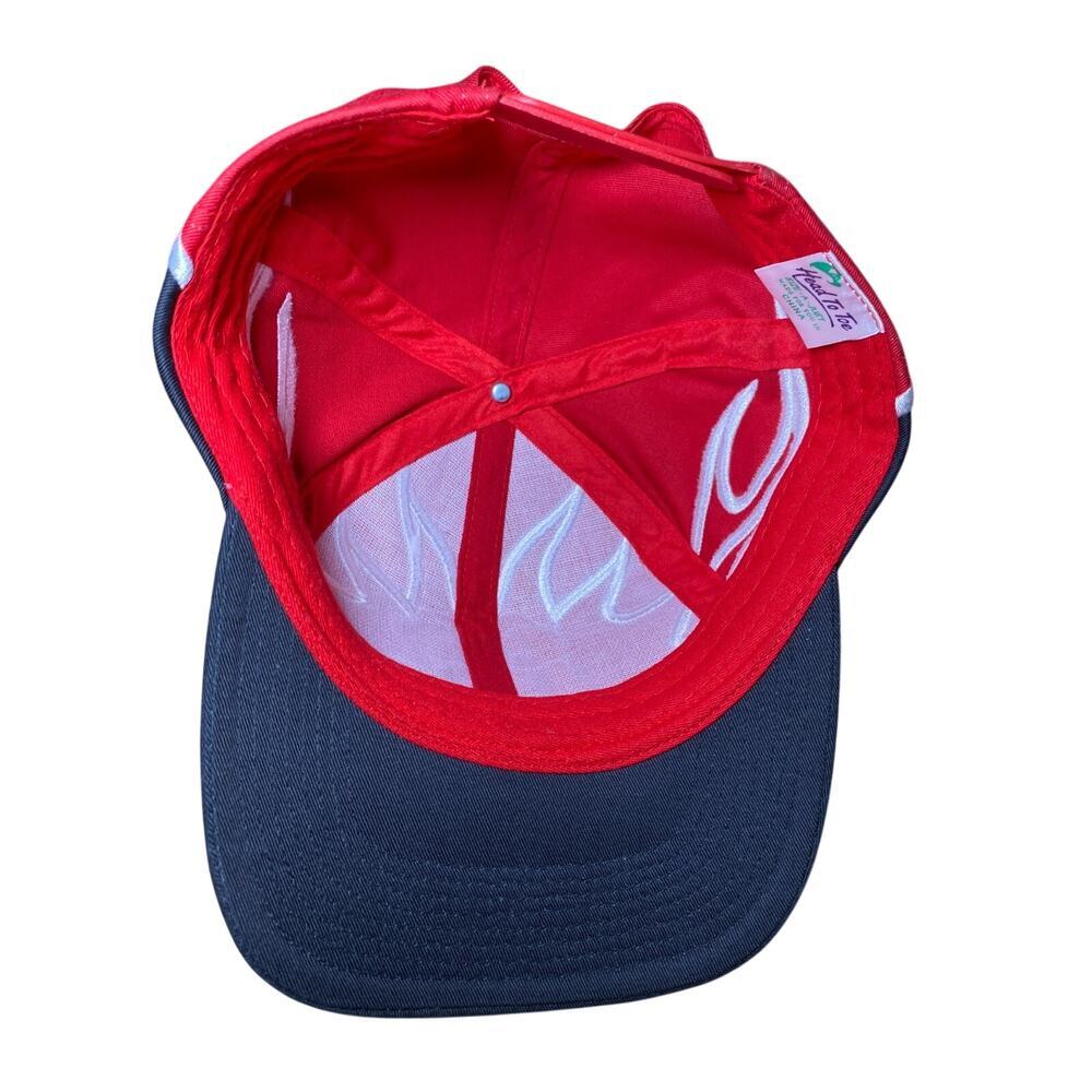 Vintage Route 66 Flame Snapback Hat Red Black Embroidered Biker Cap - Picture 6 of 7